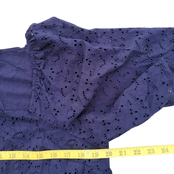 A New Day Tops | Navy Square Neck Button-Up Top | Color: Blue | Size: L - Picture 7 of 9